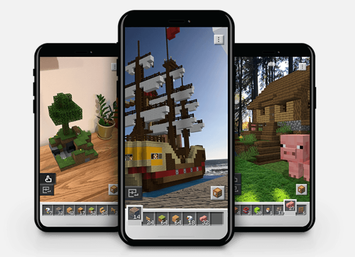 image of Minecraft Earth phones at Gaming Impact
